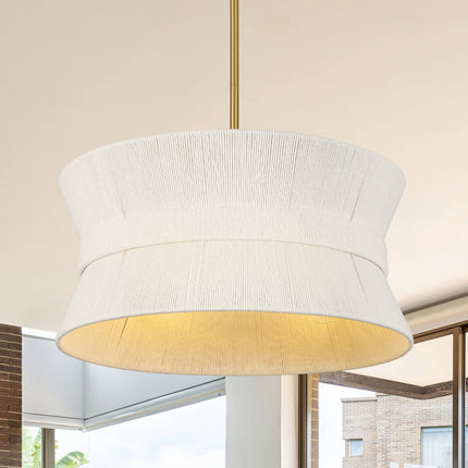 4-Light  Modern Woven Cotton Pendant Light
