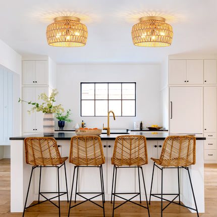 Ceiling Light Woven Rattan Shade