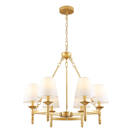 Black 6-Light Fabric Chandelier