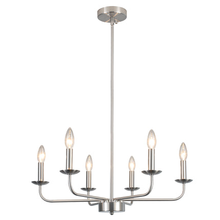 6-Light Black Candle Chandelier