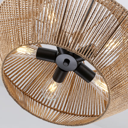 Coastal Boho 5-Light Woven Rattan Chandelier