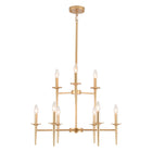 9-Light 2-Tier Matte Gold Candle Chandelier