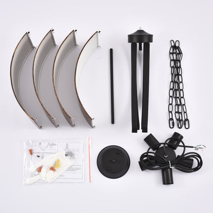 5-Light Matte Black Drum Chandelier