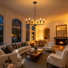 6-Light Matte Black Farmhouse Chandelier