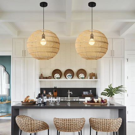 Pendant Light Round Rattan Shade