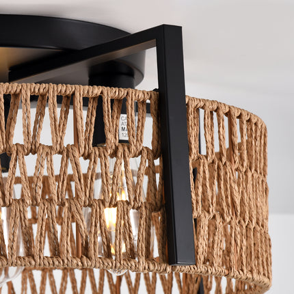 4-Light Woven Rope Ceiling Light 