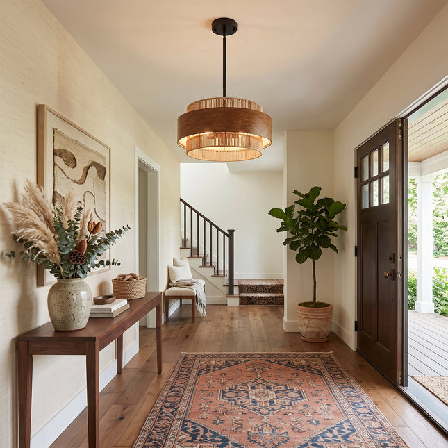 Small Boho Woven Rope  Chandelier