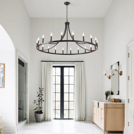 Chandelier Wagon Wheel 20-Light