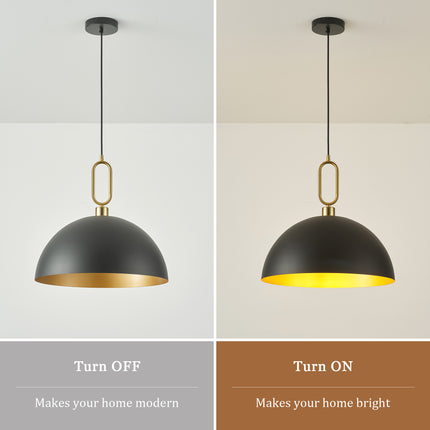 Pendant Light Gold Ring Dome 450mm
