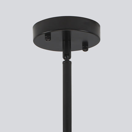 5-Light-Nordic Wood & Black Drum Chandelier