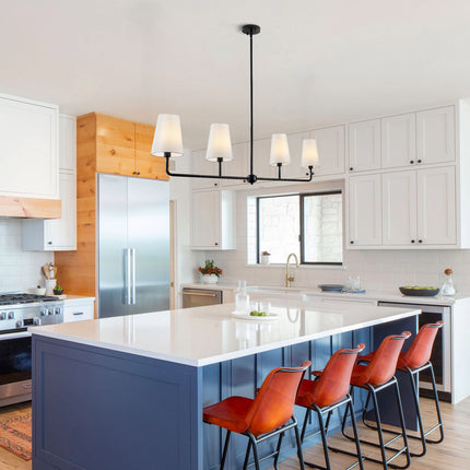 4-Light Matte Black Linear Pendant Light
