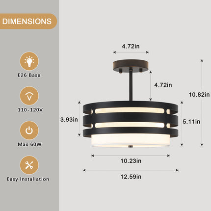 Ceiling Light Modern Fabric 3-Light