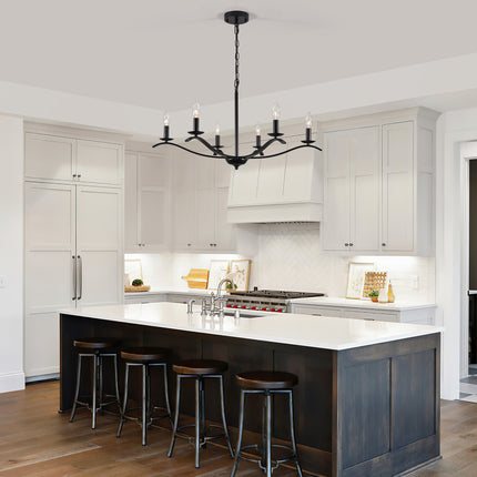 Classic Black 6-Arm Chandelier