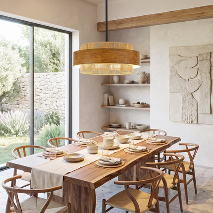 Farmhouse 5-Light Woven Rope Chandelier