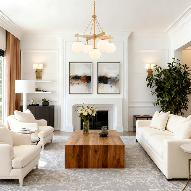 Chandelier Glass Spherical Shade 5-Light