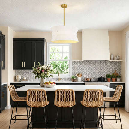 4-Light  Modern Woven Cotton Pendant Light