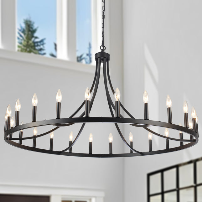 Chandelier Wagon Wheel 24-Light