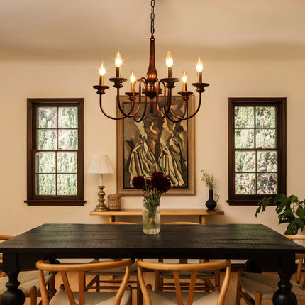 6-Light Black Gold Chandelier