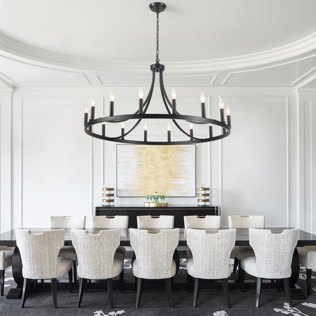 Chandelier Wagon Wheel 16-Light