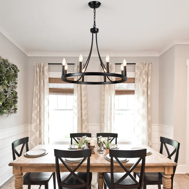 Chandelier Wagon Wheel 8-Light