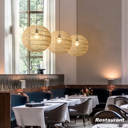 Pendant Light Round Rattan Shade