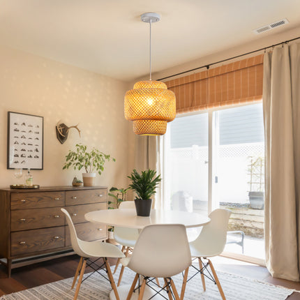 Pendant Light Rattan Transitional