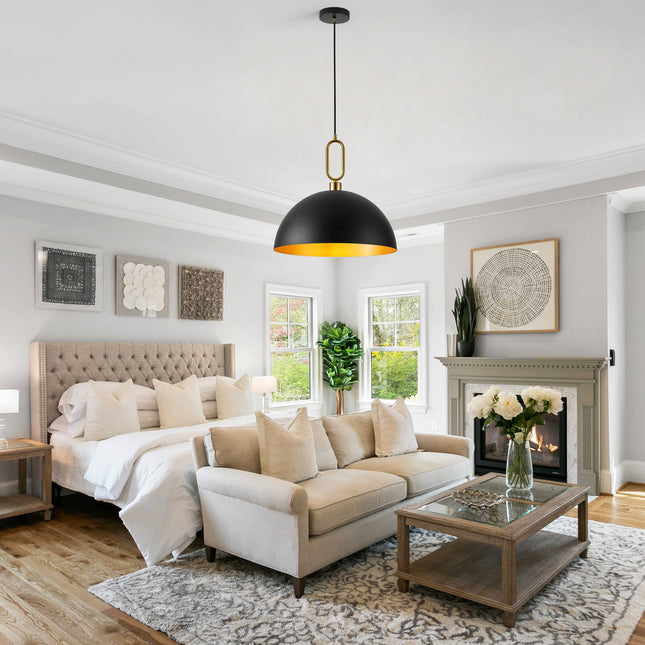 Pendant Light Gold Ring Dome 450mm
