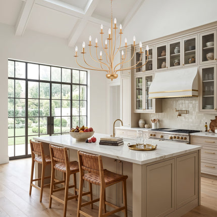 3-Tier 15-Light Matte Black Candelabra Chandelier