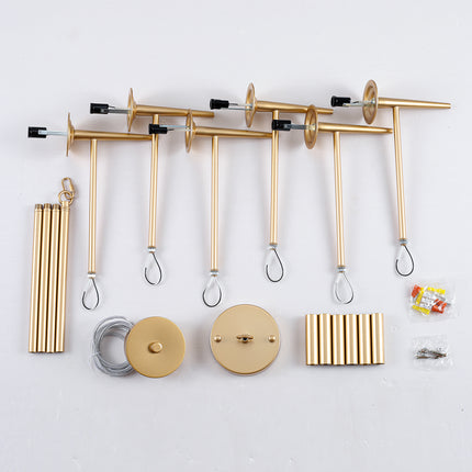 6-Light Matte Gold Candle Chandelier