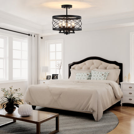Ceiling Light Farmhouse Iron 4-Light