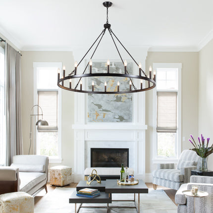 Chandelier Candle Wagon Wheel 20-Light