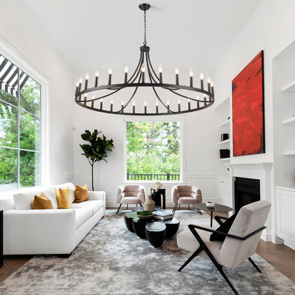 Chandelier Wagon Wheel 30-Light