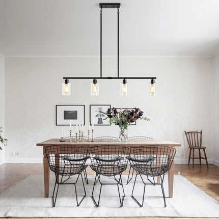 Island Pendant Light Glass Shade 4-Light