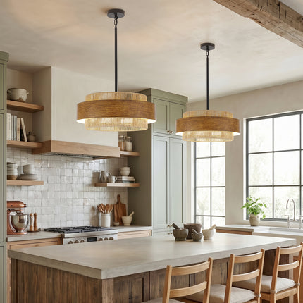 Farmhouse 5-Light Woven Rope Chandelier
