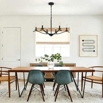 Classic Black 6-Arm Chandelier