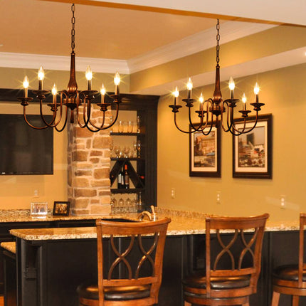 6-Light Black Gold Chandelier