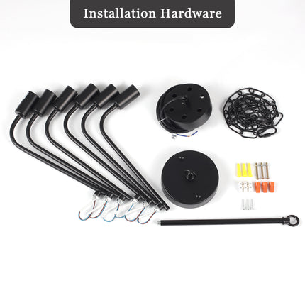 6-Light Modern Farmhouse Black Chandelier
