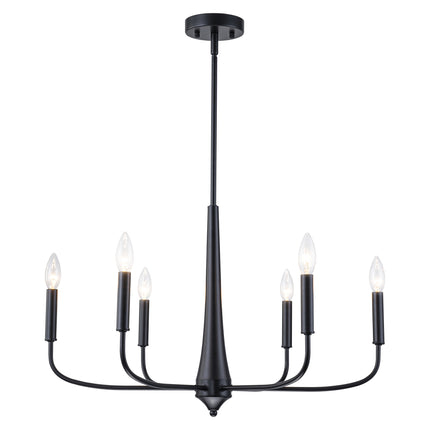 6-Light Brushed Brass Chandelier