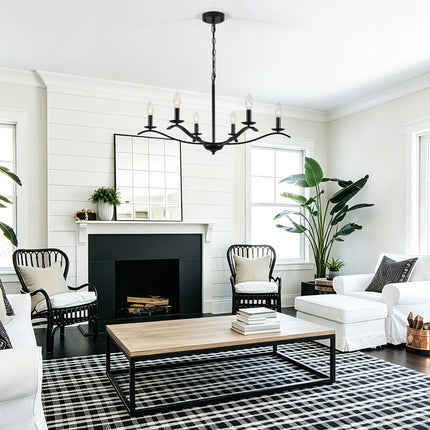 Classic Black 6-Arm Chandelier