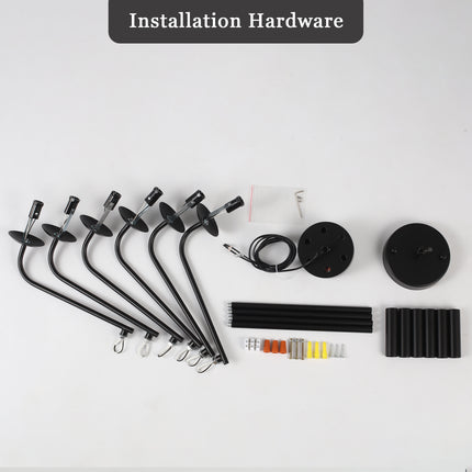6-Light Black Candle Chandelier