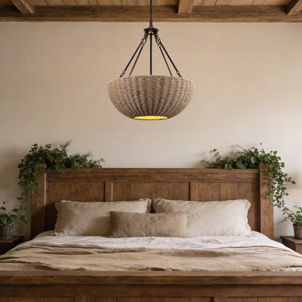 5-Light Hemp Rope Pendant Light