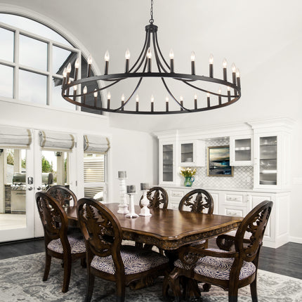 Chandelier Wagon Wheel 30-Light