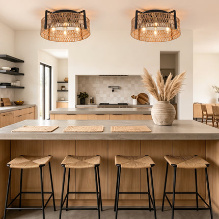 4-Light Woven Rope Ceiling Light 