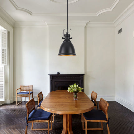 Industrial Black Dome Pendant Light
