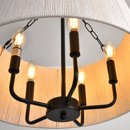 Boho-Inspired 5-Light Tapered Cotton String  Chandelier