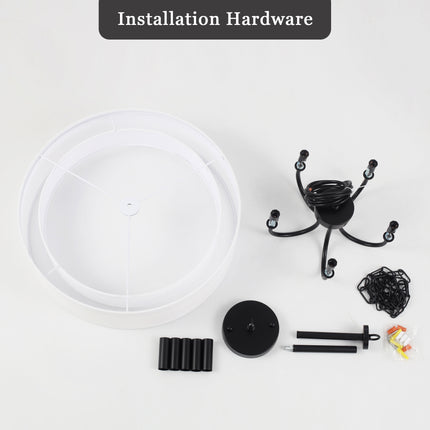 5-Light Black Double Drum Chandelier