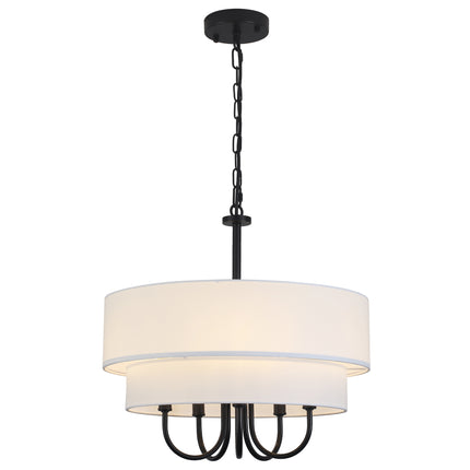 5-Light Black Double Drum Chandelier