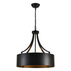 5-Light Matte Black Drum Chandelier