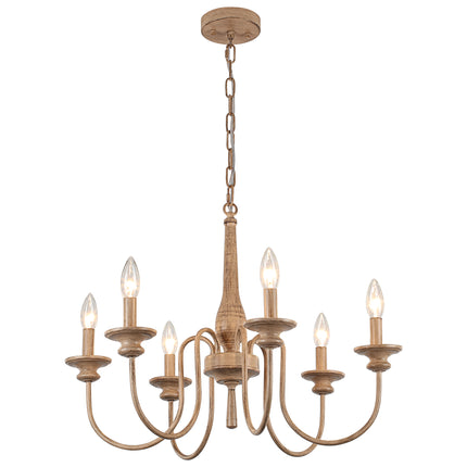 6-Light Black Gold Chandelier