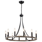 Chandelier Wagon Wheel 12-Light